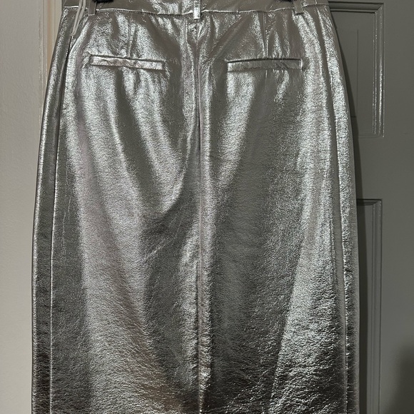 Tibi High Waist Trouser Skirt- Silver metallic- size 0 - Picture 3 of 4